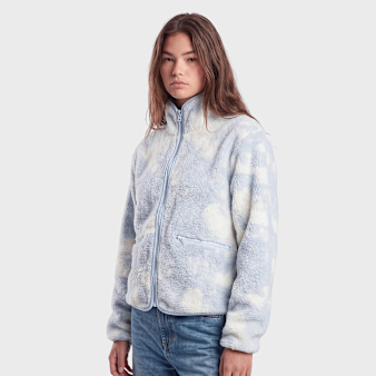 Urban Classics, Ladies Printed Sherpa Jacket, blue