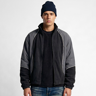 Urban Classics, Polarfleece Taslan Track Jacket, black