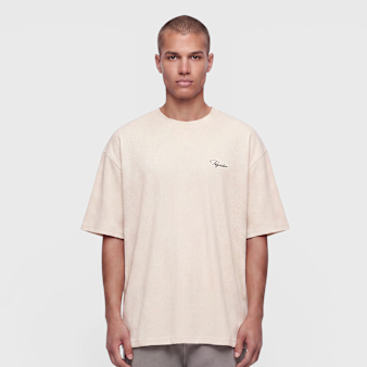 Pegador, Signar Oversized Rib Tee, beige