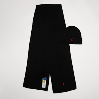 Polo Ralph Lauren, HATSCARFGBOX-COLD WEATHER-HAT POLO BLACK, black