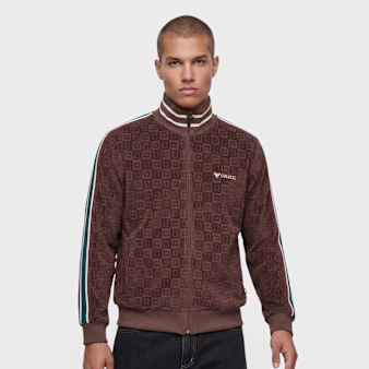 Colucci, Velours Checkerboard Trackjacket, brown