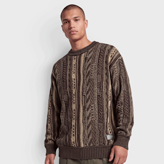 Colucci, Crewneck Sweater All Over Print, brown