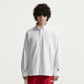 Nike, Club Rules Oxford Futura Longsleeve, white