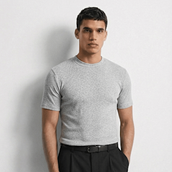 Burocs, Slim Rib T-Shirt, grey