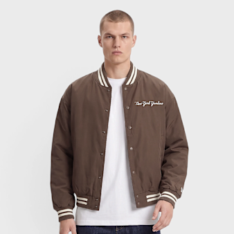 New Era, MLB Wordmark Varsity Jacket, brown