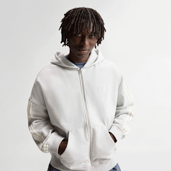 adidas Originals, adiSignature 3 Stripes Full Zip Hoodie, grey