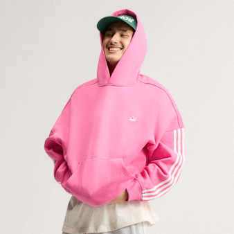adidas Originals, adiSignature 3 Stripes Hoodie, light pink