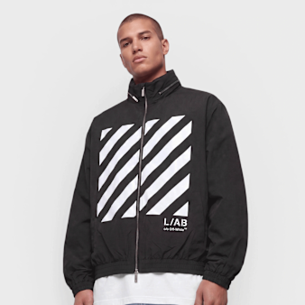 Off-White, Reflective Diagonal Windbreaker Jacket, black