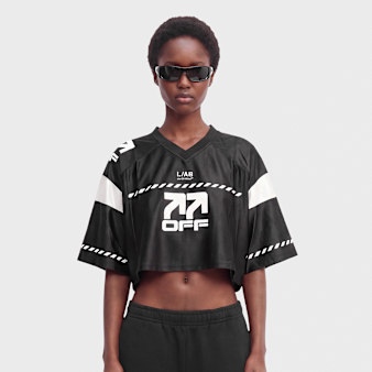 Off-White, crop jersey top black night, black