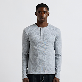 Burocs, Rib Henley Longsleeve, grey