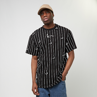 Karl Kani, Small Signature Logo Pinstripe Tee, black