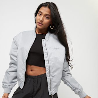 SNIPES, Small Logo Padded Cropped Bomber Jacket, grey