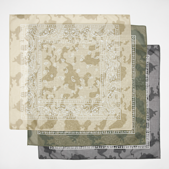 SNIPES, Flag Label Basic Logo Paisley Bandana Camo (3 Pack), multi-colour