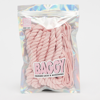 BAGGY, Rope Laces 10mm Set 140cm, light pink