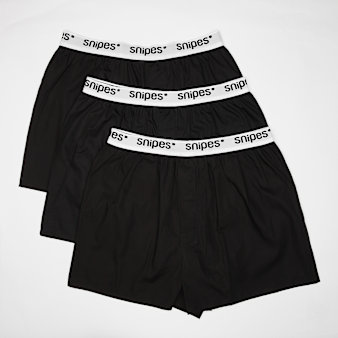 SNIPES, 3 PACK - White Tape Woven Boxershorts, black