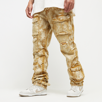 Smoke Rise, Utility Multi Cargo Colored Jeans, beige