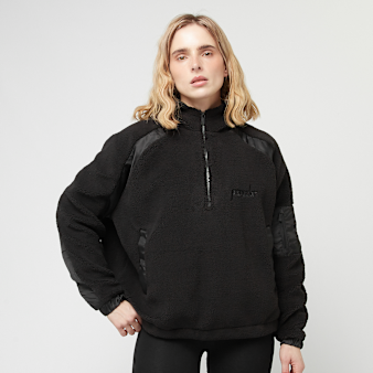 Pegador, Bonny Teddy Fabric Mix Halfzip, black