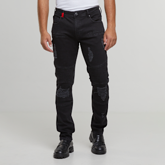 2Y STUDIOS, Oscar Ripped Slim Fit Jeans, black