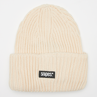 SNIPES, Woven Logo Knit Beanie, beige