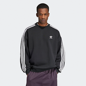 adidas Originals, Oversized 3-Streifen Crew Sweatshirt, black
