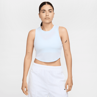 Nike, Sportswear Essential Rib Crop Tank Top, blue