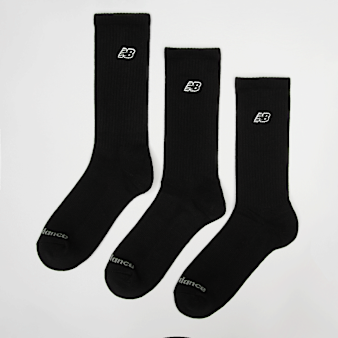 New Balance, 3 PACK - Black Patch Logo Crew, black