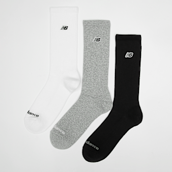 New Balance, 3 PACK - Black Patch Logo Crew, multi-colour