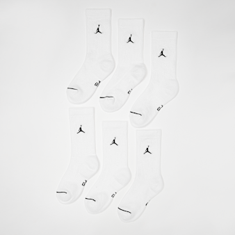 Jordan, 6 PACK - Everyday Cushioned Crew Socks, white