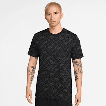 Nike, Sportswear All Over Print Shortsleeve Club Tee, black