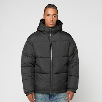 Urban Classics, Shiny Puffer Jacket With Hood lightasphalt, black