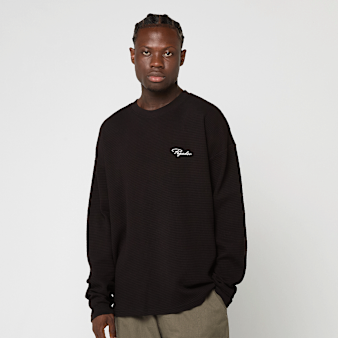 Pegador, Signar Oversized Waffle Longsleeve Washed, black