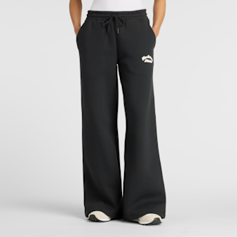 New Balance, Linear Heritage Fleece Wide Leg Pant, black