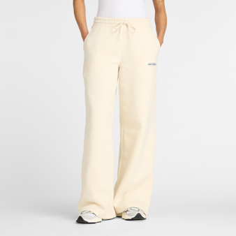 New Balance, Reimagined Fleece Wide Leg Pants, beige