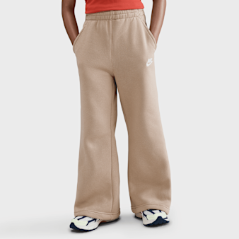 Nike, Sportswear Club Fleece Wide-Leg Pants, beige