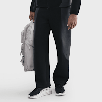 Nike, Tech Color-Block Open-Hem Fleece Pants, black