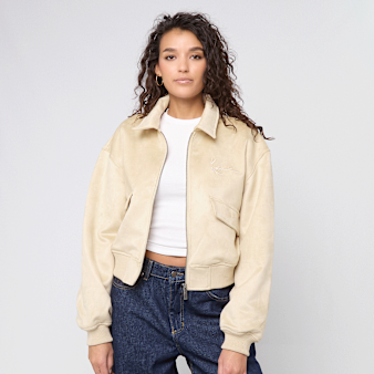 Karl Kani, Signature Faux Suede OS Bomber Jacket, beige