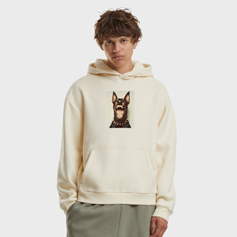 Mister Tee, Fearless Dawg Fluffy Hoody whitesand, beige