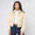 Karl Kani, Signature Faux Suede OS Bomber Jacket, beige